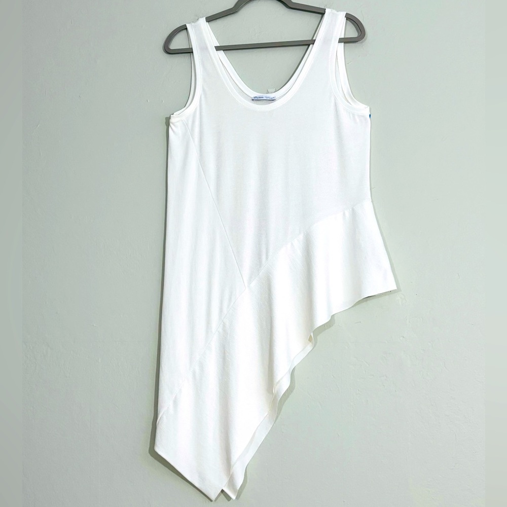 Zara White Asymmetrical Tank Tunic